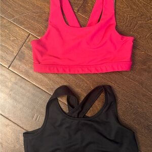 Women's Pink and Black Sports Bras